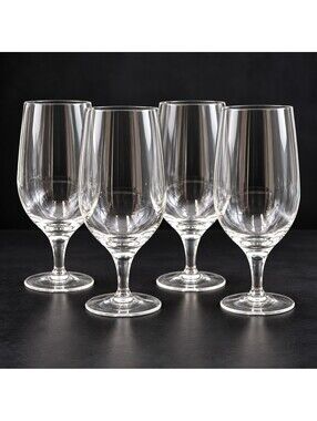 Vtg Luigi Bormioli Michelangelo Maxi Goblets Set of 4 57cl Clear Glass with Box